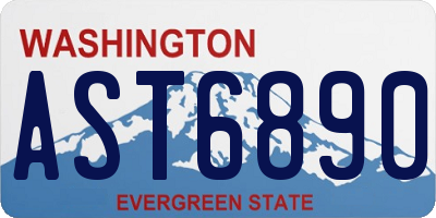 WA license plate AST6890