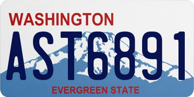 WA license plate AST6891