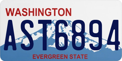 WA license plate AST6894