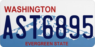 WA license plate AST6895