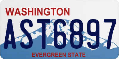 WA license plate AST6897