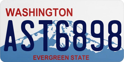 WA license plate AST6898