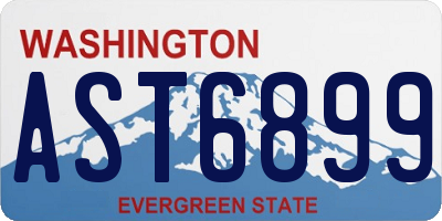 WA license plate AST6899
