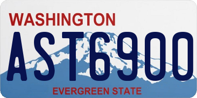 WA license plate AST6900