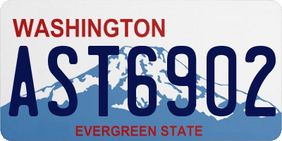 WA license plate AST6902