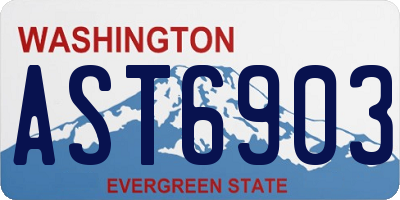WA license plate AST6903
