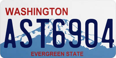 WA license plate AST6904