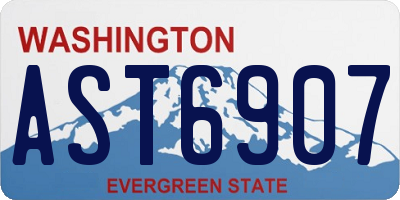 WA license plate AST6907