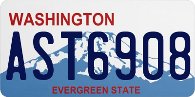 WA license plate AST6908