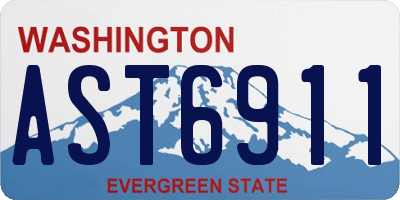 WA license plate AST6911