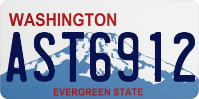 WA license plate AST6912