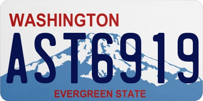 WA license plate AST6919