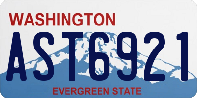 WA license plate AST6921