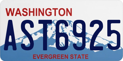 WA license plate AST6925