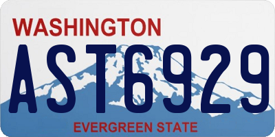 WA license plate AST6929