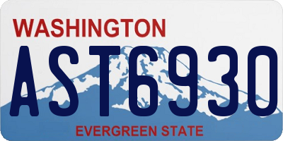 WA license plate AST6930