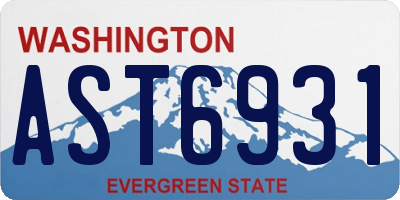 WA license plate AST6931