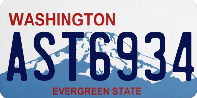 WA license plate AST6934
