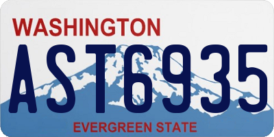 WA license plate AST6935