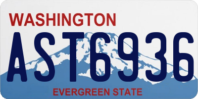 WA license plate AST6936