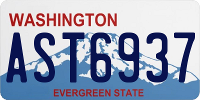 WA license plate AST6937