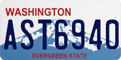 WA license plate AST6940
