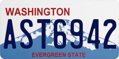 WA license plate AST6942