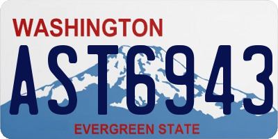 WA license plate AST6943