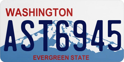 WA license plate AST6945