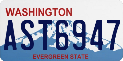 WA license plate AST6947
