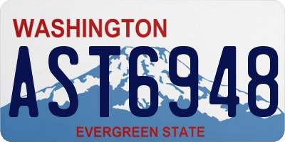 WA license plate AST6948