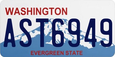 WA license plate AST6949