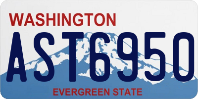 WA license plate AST6950