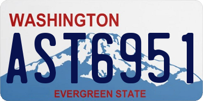 WA license plate AST6951