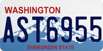 WA license plate AST6955