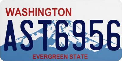 WA license plate AST6956