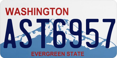 WA license plate AST6957