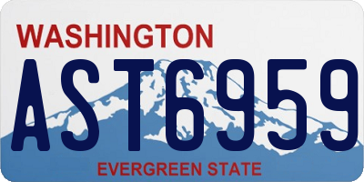 WA license plate AST6959