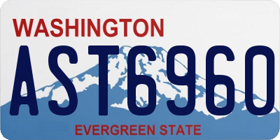 WA license plate AST6960