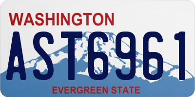WA license plate AST6961