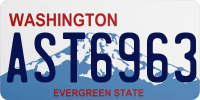 WA license plate AST6963