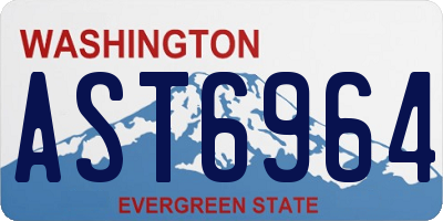 WA license plate AST6964