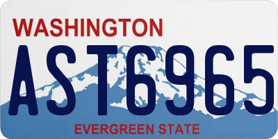 WA license plate AST6965