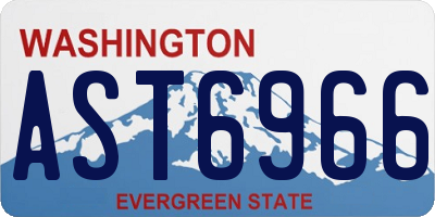 WA license plate AST6966