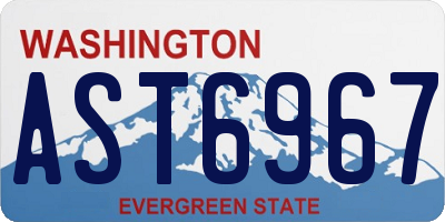 WA license plate AST6967