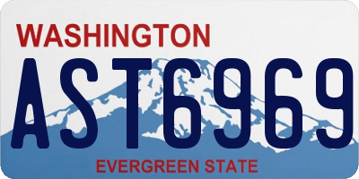 WA license plate AST6969