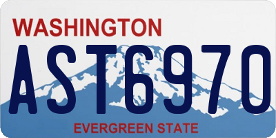 WA license plate AST6970