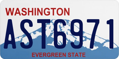 WA license plate AST6971