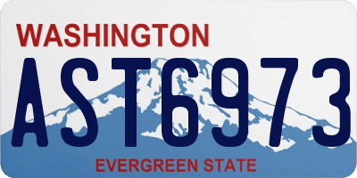 WA license plate AST6973