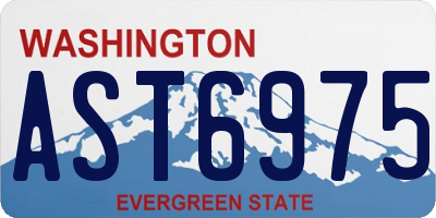 WA license plate AST6975